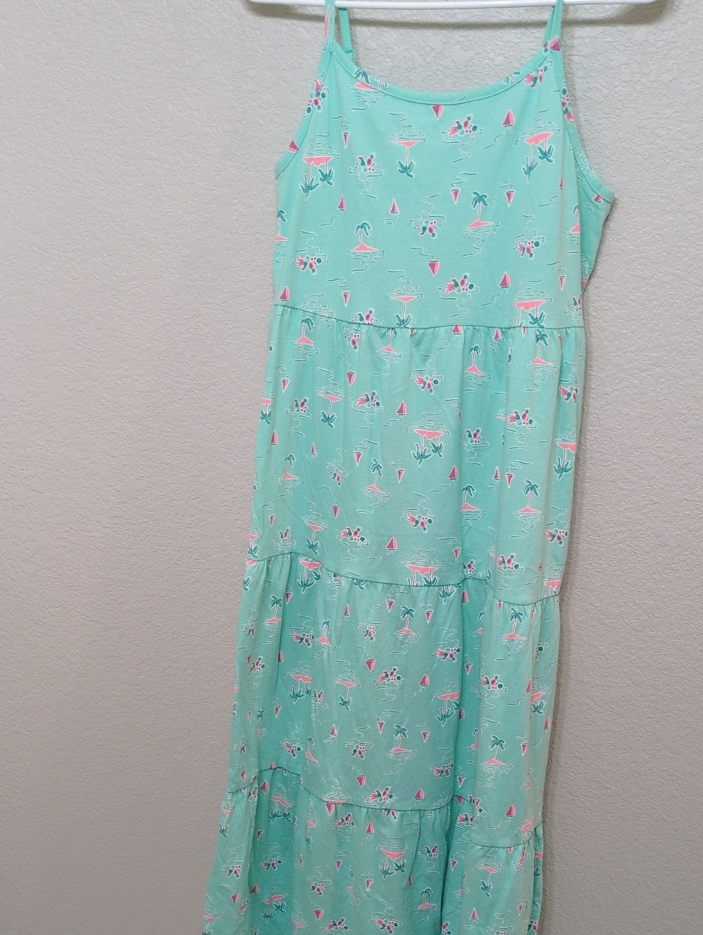 Cat & Jack Mint Green Tropical Tiered Sundress